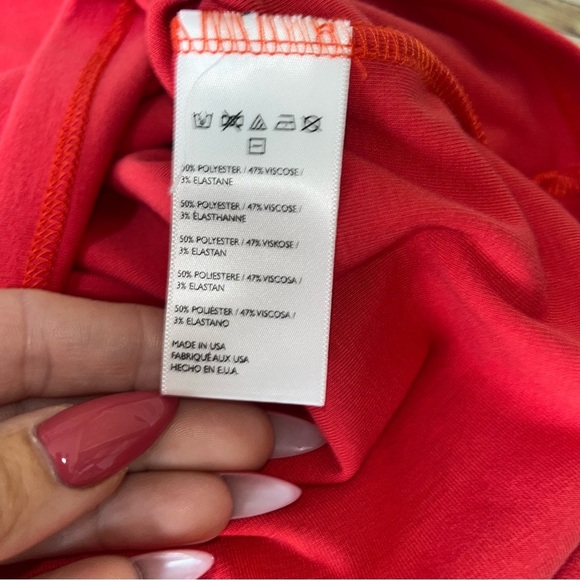 FREE PEOPLE BEACH Atlas Red Tshirt Midi Dress Maxi Short Sleeve Size LG New - Picture 4 of 8